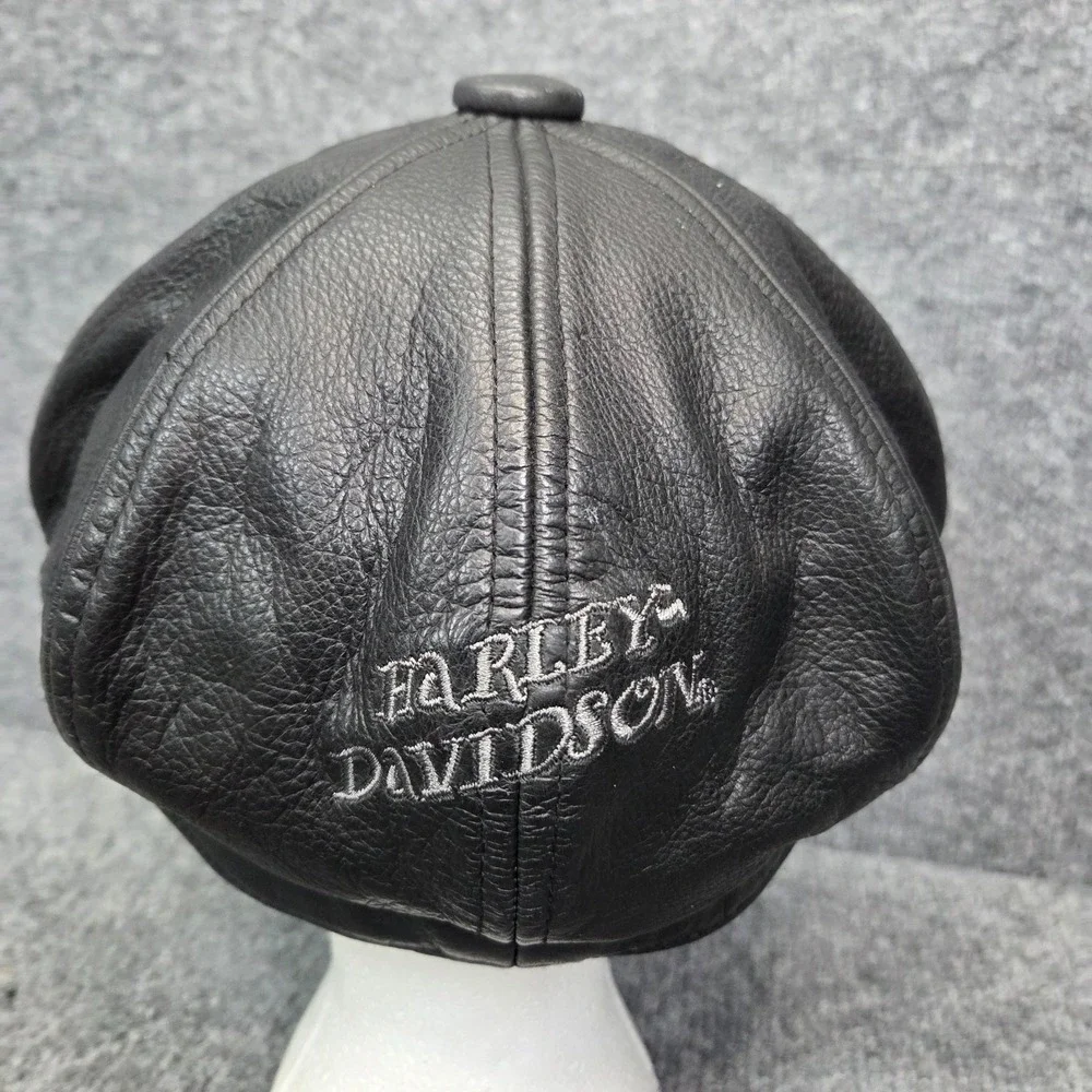 HOLY GRAIL! Harley Davidson Vintage Leather Motorcycle‎ Eagle Captains Hat Y2K M